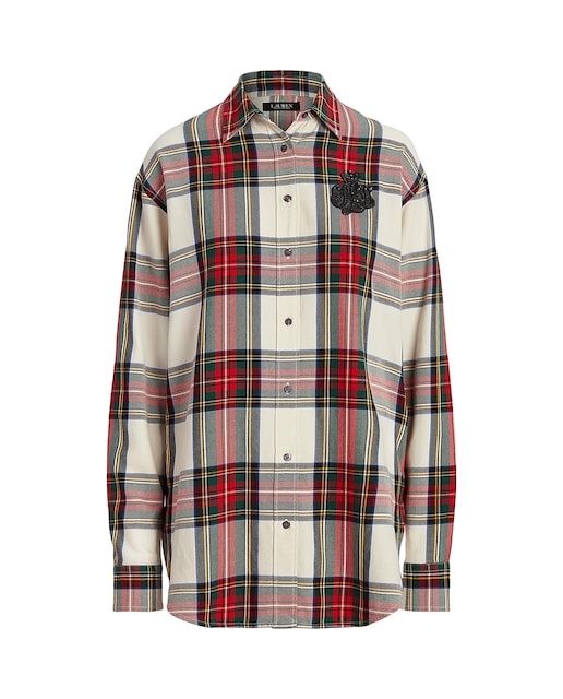 Imagen 0 de Camisa de mujer de cuadros de algodón