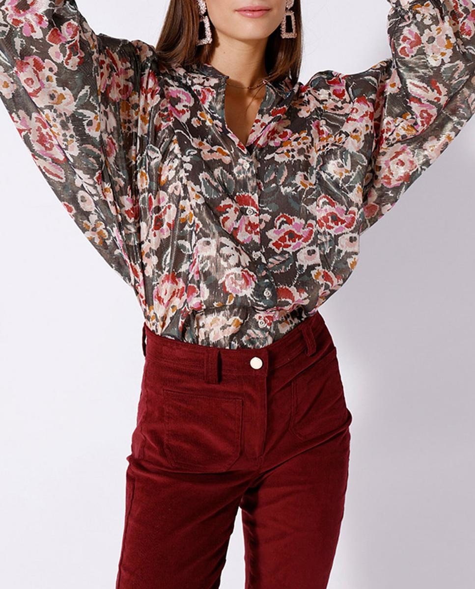Imagen 0 de Camisa manga larga mujer cuello mao