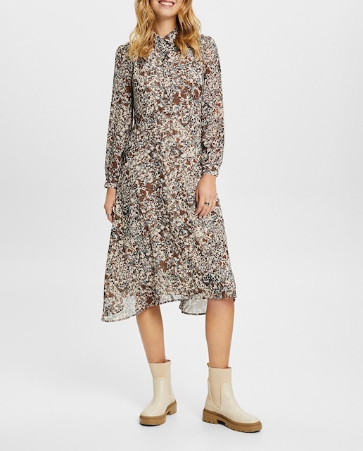 Imagen 0 de Vestido midi camisero estampado