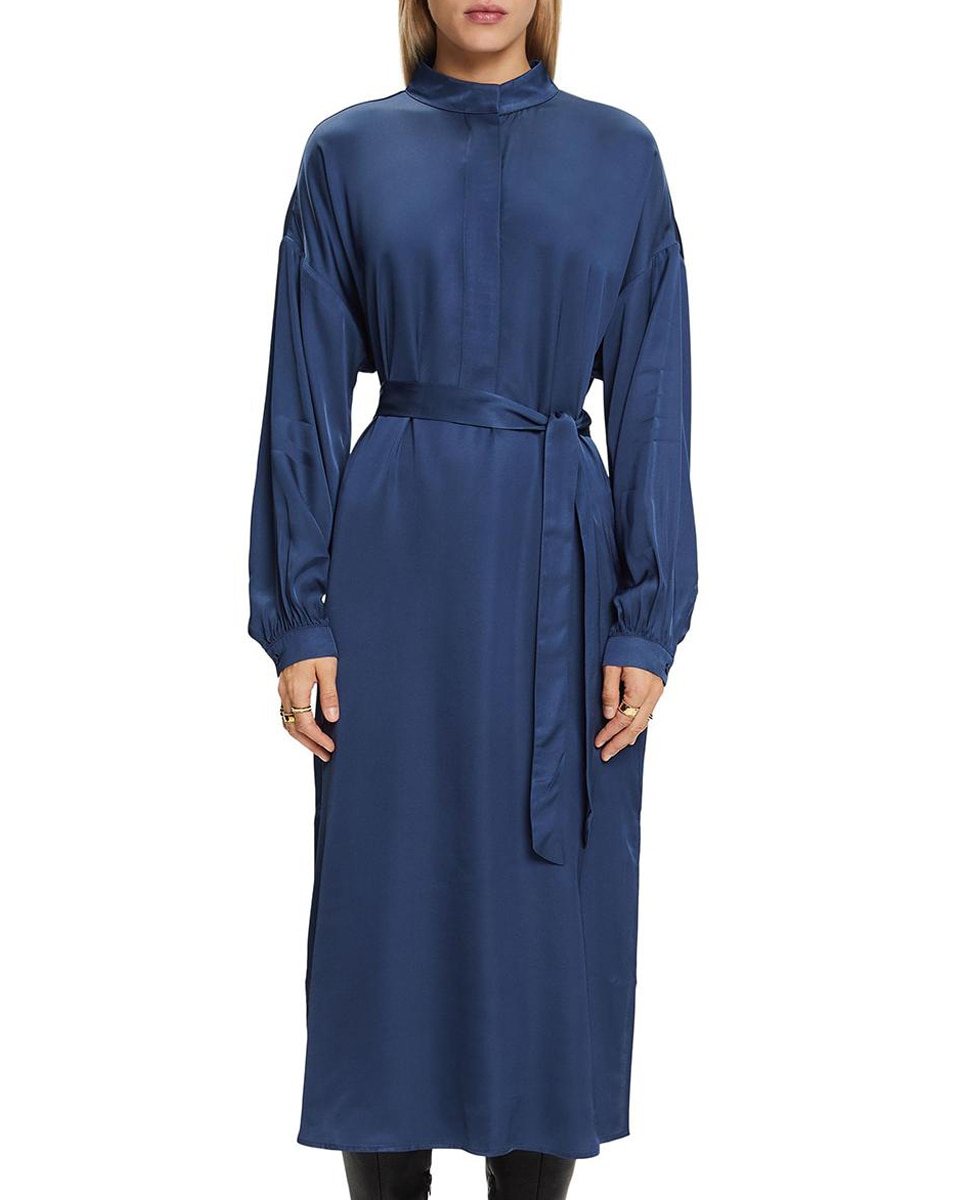 Imagen 0 de Vestido midi cuello perkins satinado