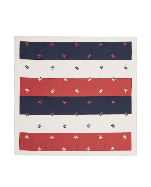 Imagen 0 de Pañuelo bandana de seda Tommy Hilfiger con monograma tricolor