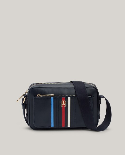 Imagen 0 de Bolso bandolera azul marino con rayas Tommy Hilfiger.
