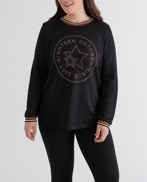 Imagen 0 de Camiseta estampación estrella con strass