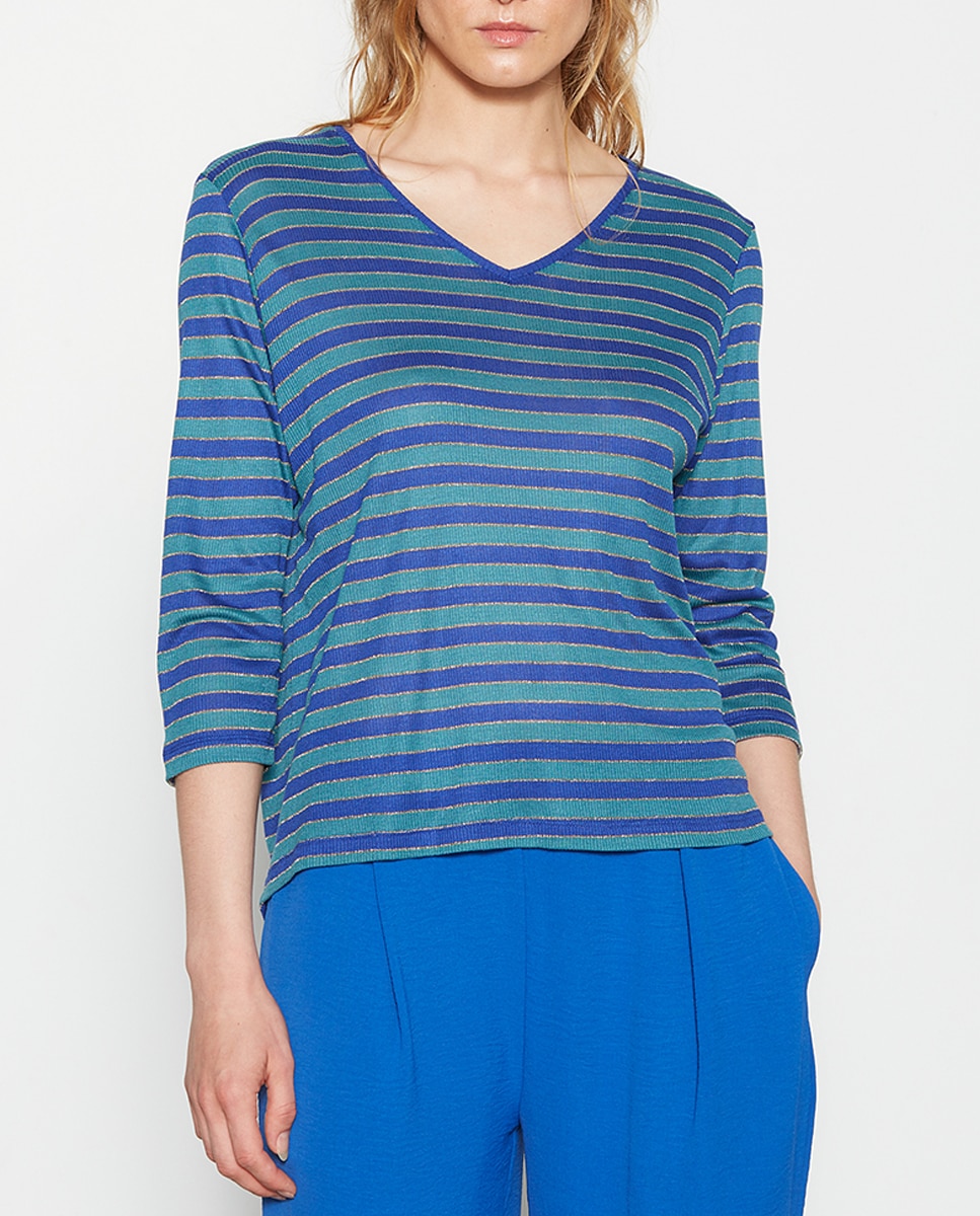 Imagen 0 de Camiseta de mujer a rayas