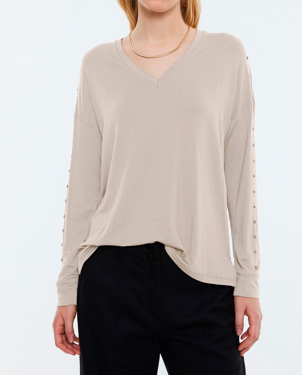 Imagen 0 de Camiseta cuello pico de mujer