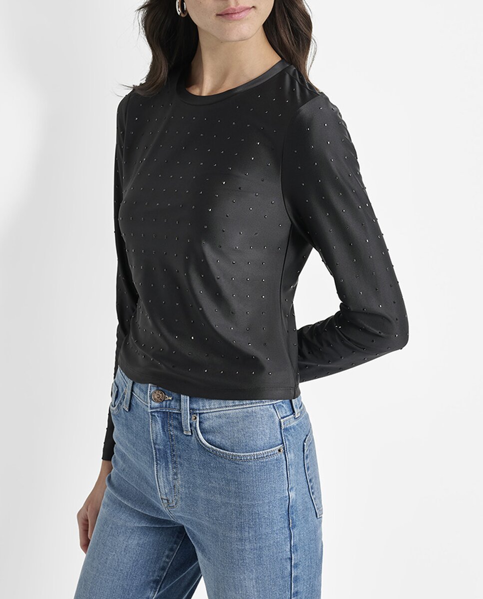 Imagen 0 de Top de mujer con tachuelas y manga larga