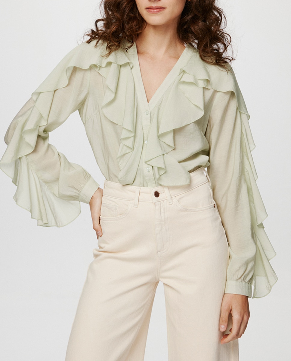 Imagen 0 de Blusa de mujer con volantes