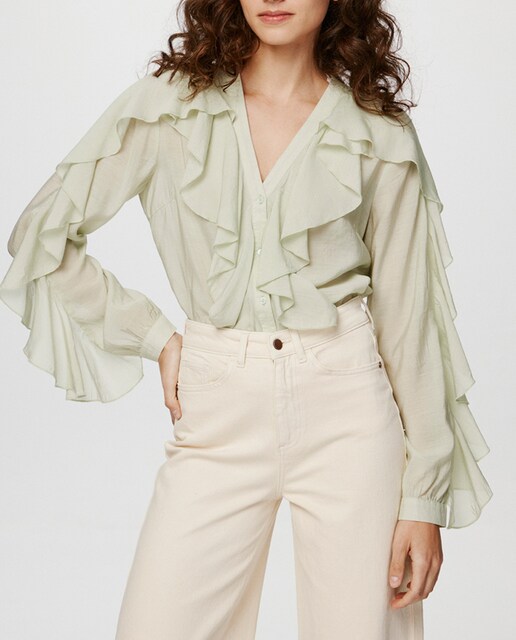 Imagen 0 de Blusa de mujer con volantes