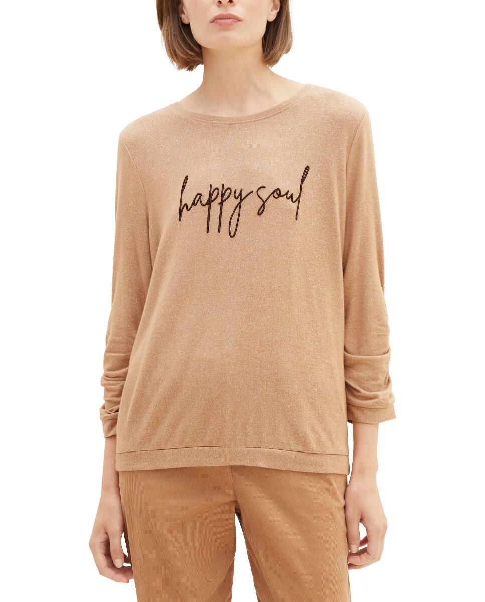 Imagen 0 de Camiseta de mujer manga larga y estampado pequeño