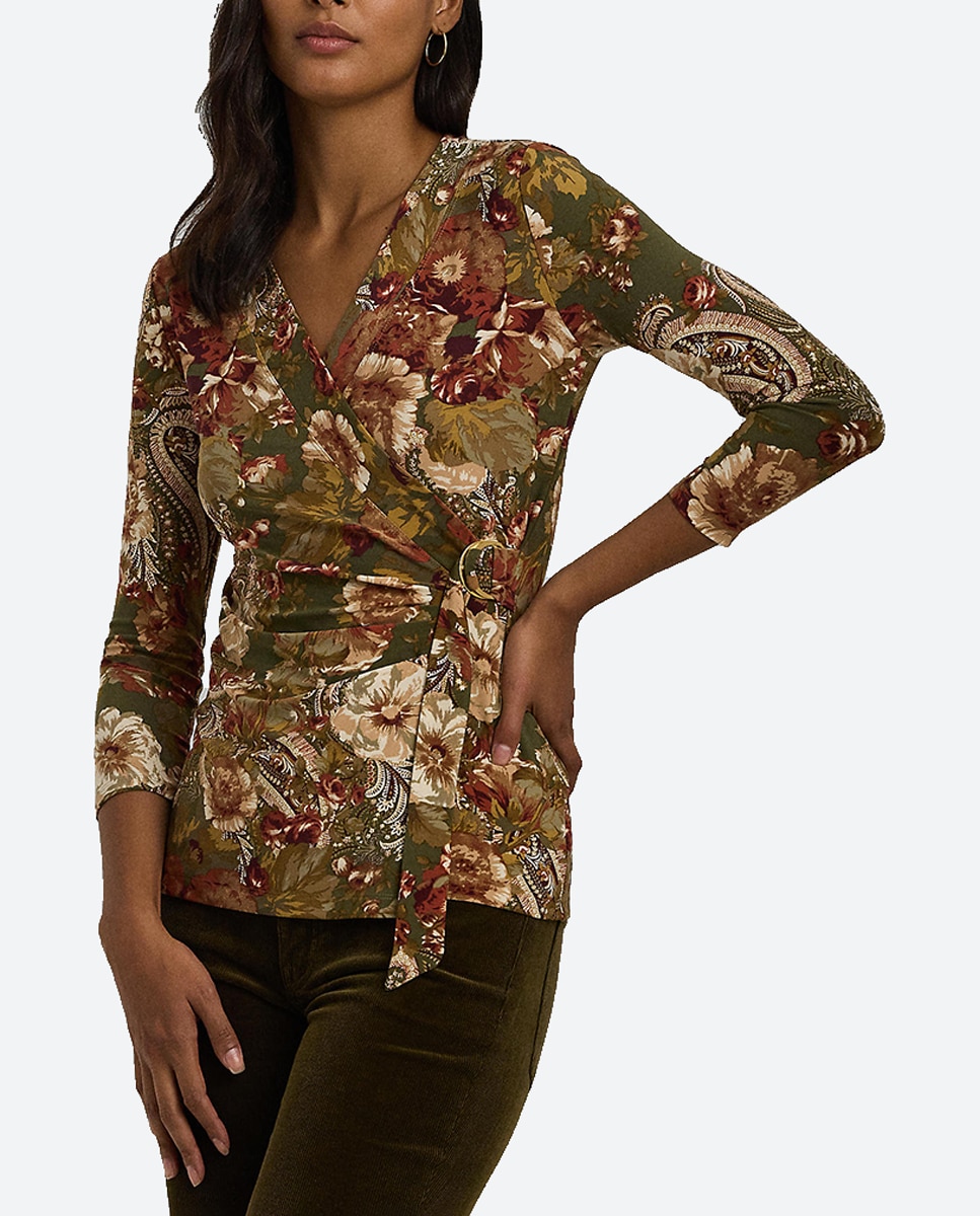 Imagen 0 de Jersey de mujer de manga francesa con estampado de flores