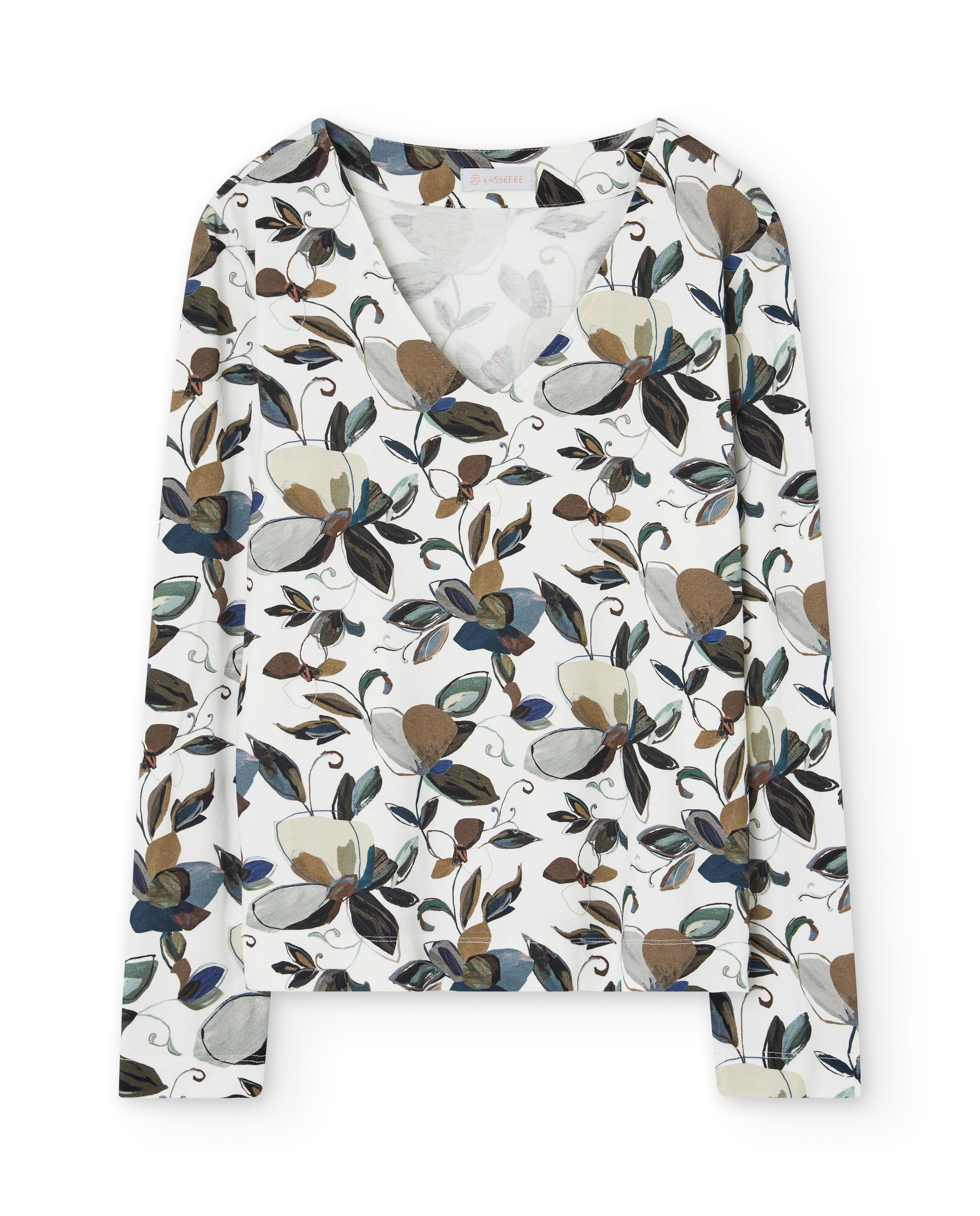 Imagen 0 de Jersey de mujer con cuello en pico y estampado