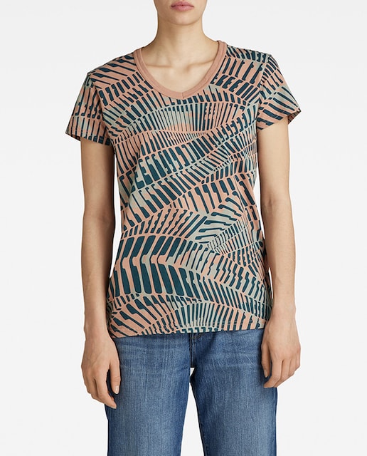Imagen 0 de Camiseta de mujer de cuello de pico y manga corta