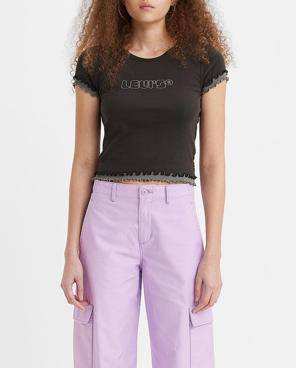 Imagen 0 de Camiseta de mujer de manga corta crop