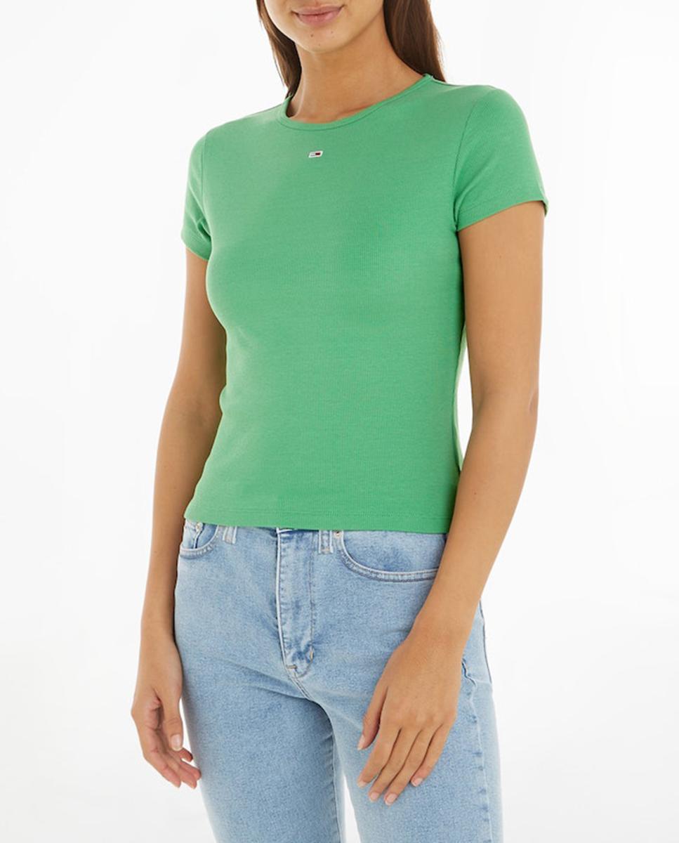 Imagen 0 de Camiseta de mujer de manga corta en tejido rib