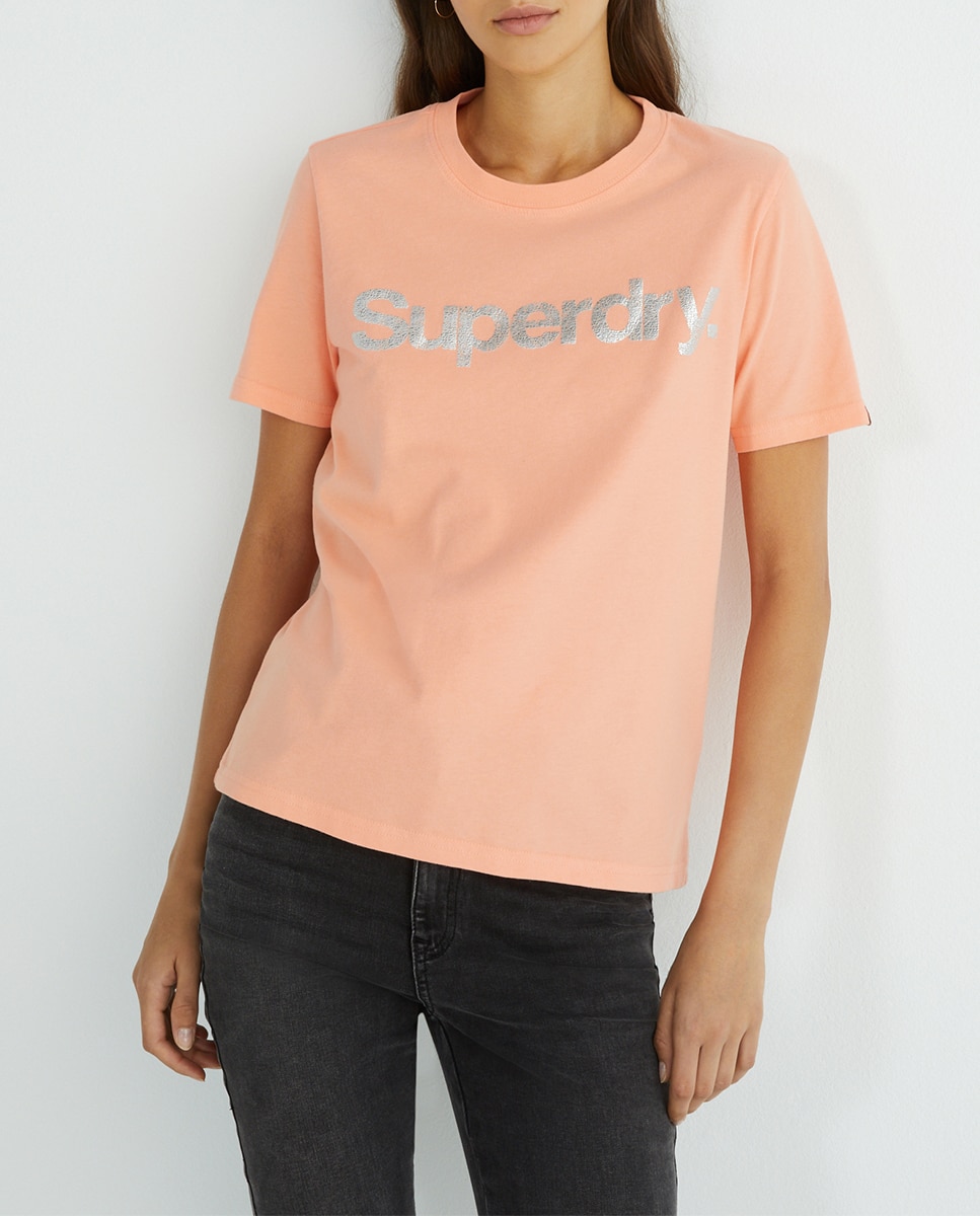 Camiseta de mujer con logotipo Metallic Core — oferta en Primeriti