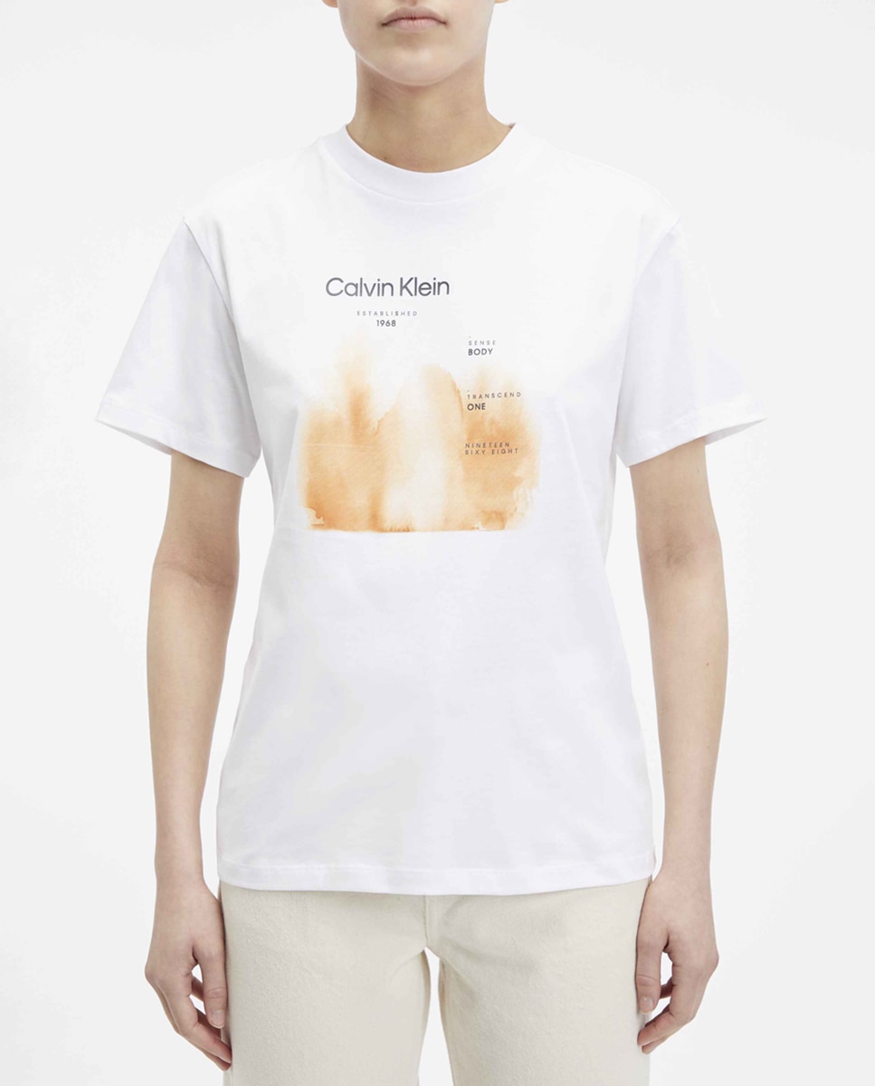 Imagen 0 de Camiseta de mujer de manga corta con estampado abstracto frontal