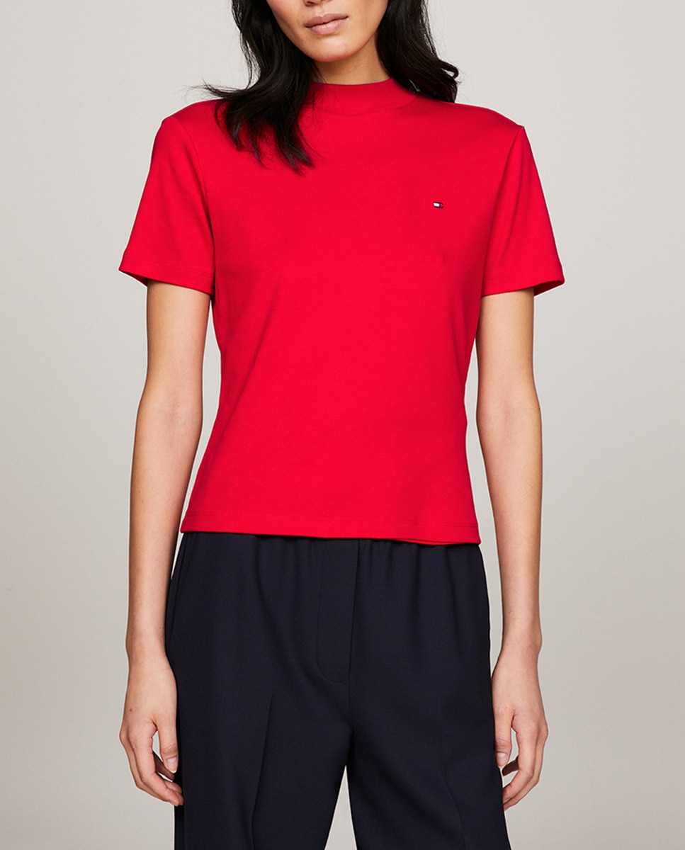 Imagen 0 de Camiseta de mujer cuello alto manga corta slim