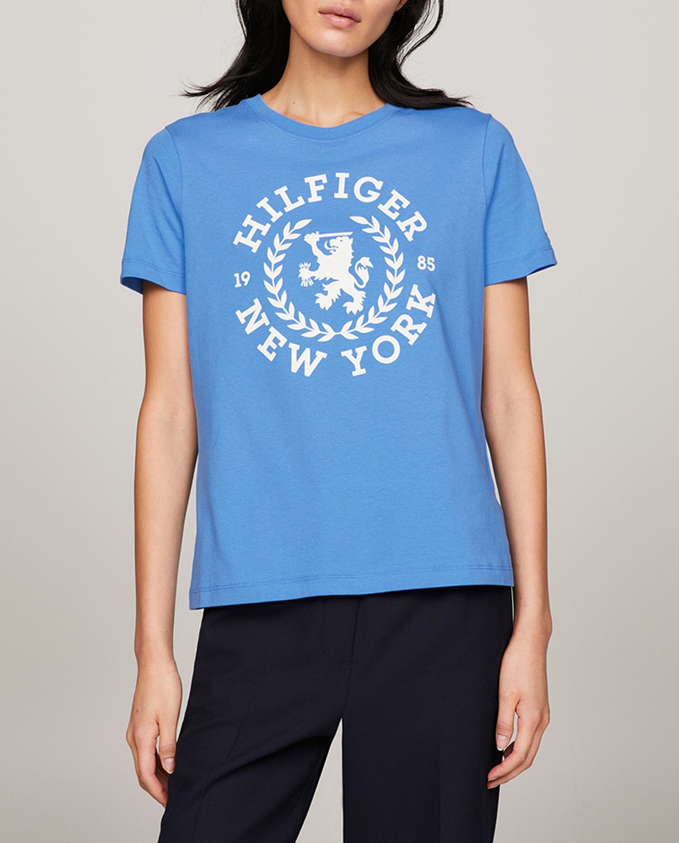 Imagen 0 de Camiseta de mujer cuello redondo y manga corta de corte regular