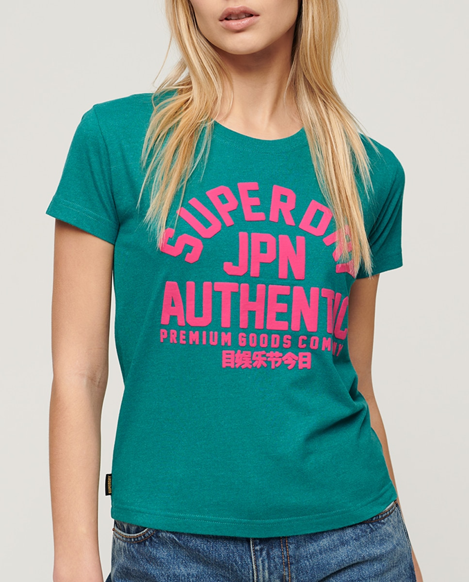 Imagen 0 de Camiseta de mujer ajustada con estampado abombado