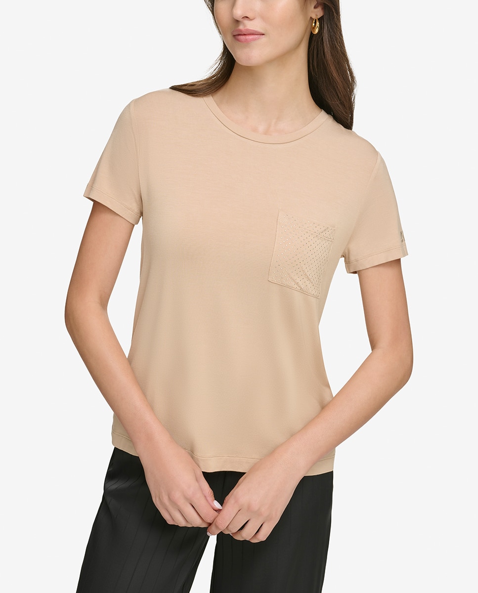 Imagen 0 de Camiseta de mujer con cuello redondo y manga corta