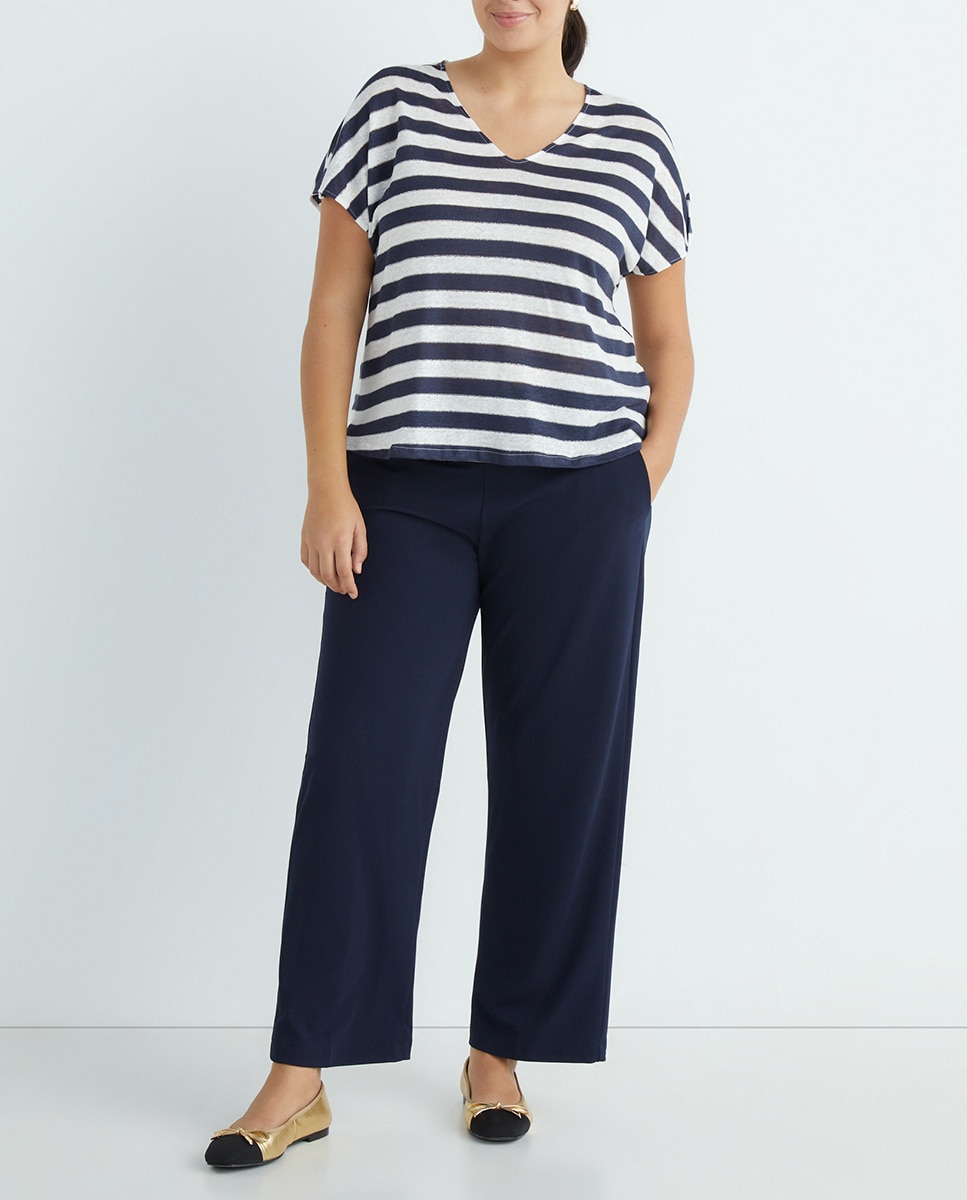 Imagen 0 de Camiseta de mujer  estampado rayas