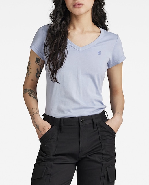 Imagen 0 de Camiseta Eyben de mujer, de punto suave y con grafico de G-Star RAW en el pecho