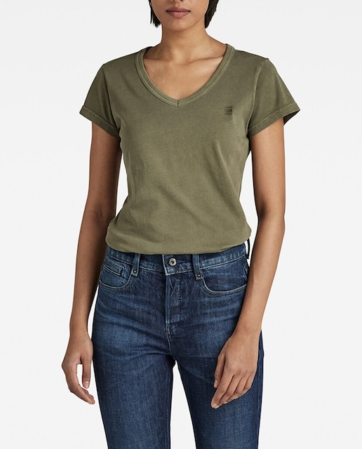 Imagen 0 de Camiseta Eyben de mujer, de punto suave y con grafico de G-Star RAW en el pecho