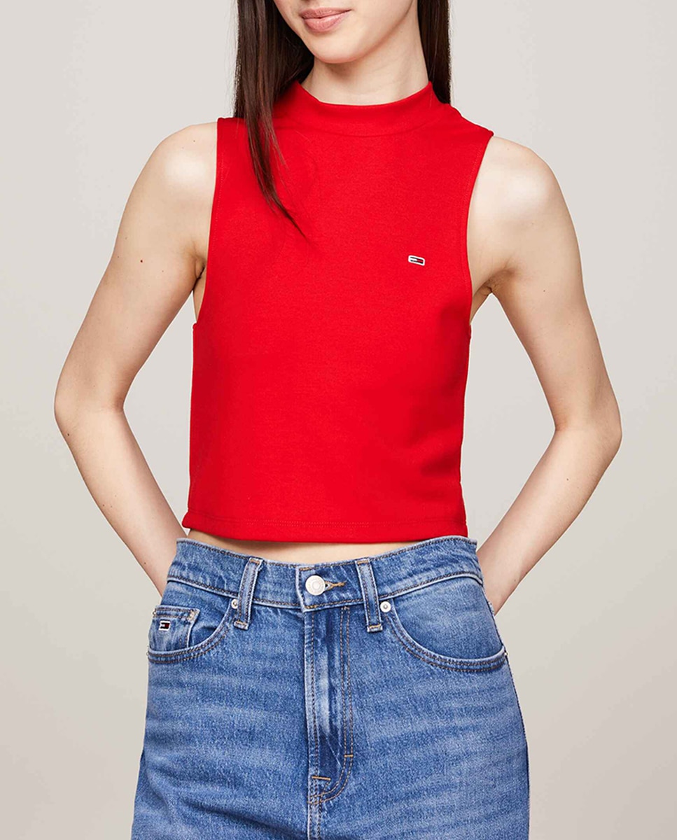 Imagen 0 de Top de mujer sin mangas y cuello mock