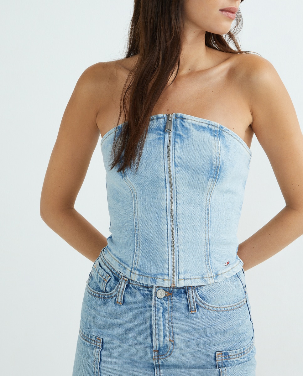 Imagen 0 de Top de mujer vaquero tipo Bustier