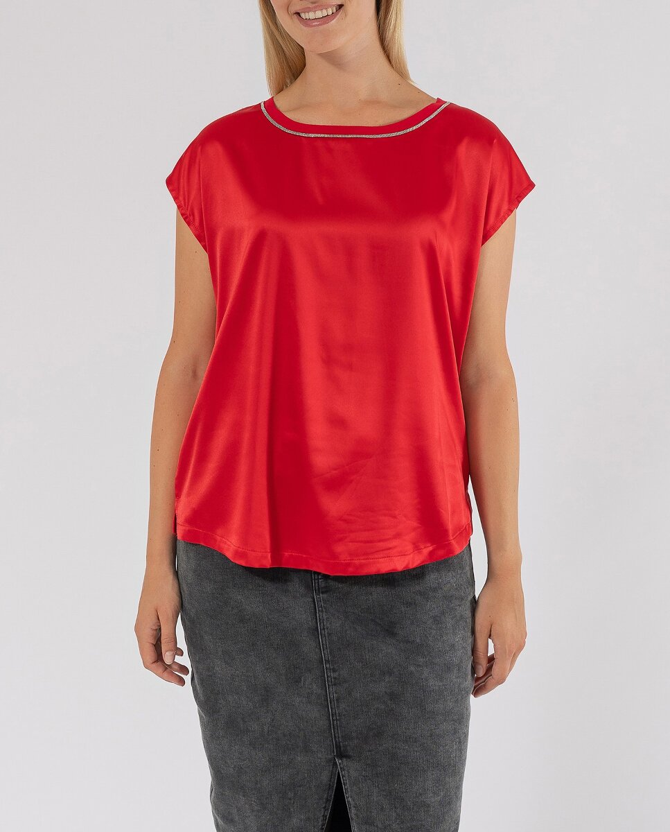 Imagen 0 de Top satinado detalle en cuello
