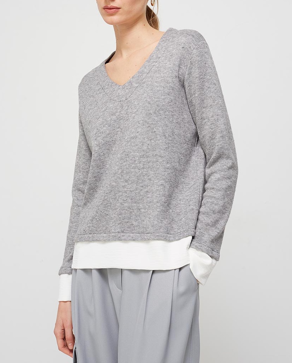 Imagen 0 de Camiseta de mujer cuello pico bi materia