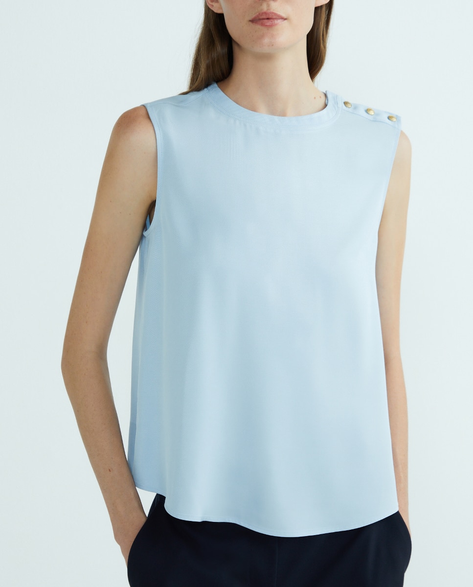 Imagen 0 de Camiseta de mujer sin mangas y cuello redondo