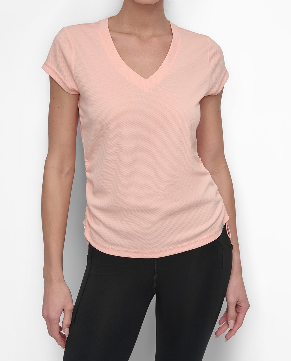 Imagen 0 de Camiseta de mujer de manga corta con cuello pico.