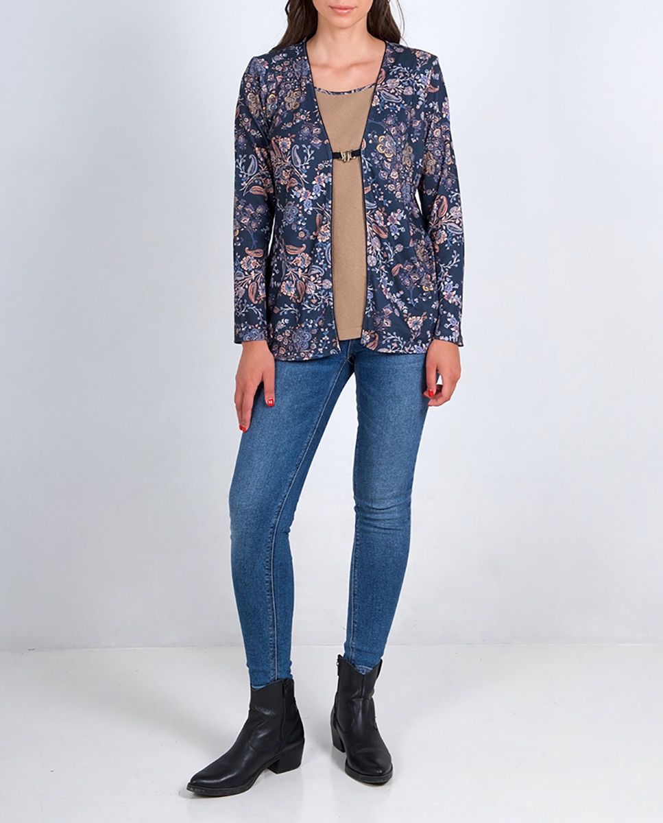Conjunto simulado de mujer cuello redondo manga larga — oferta en Primeriti