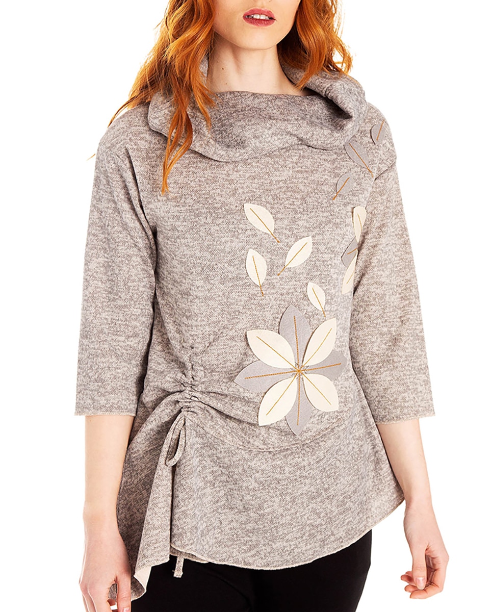 Sweater de mujer en tricot con cuello vuelto — oferta en Primeriti