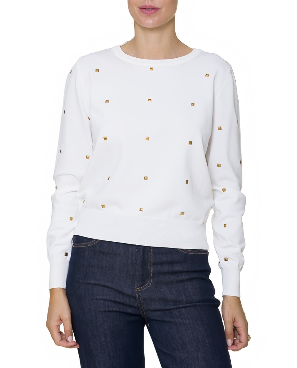 Imagen 0 de Jersey con tachas doradas Beige