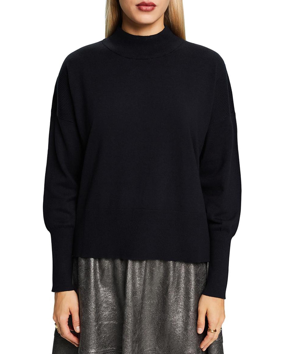 Jersey corto de mujer cuello perkins con viscosa — oferta en Primeriti