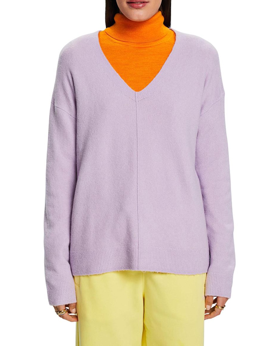 Jersey de mujer cuello pico con lana — oferta en Primeriti