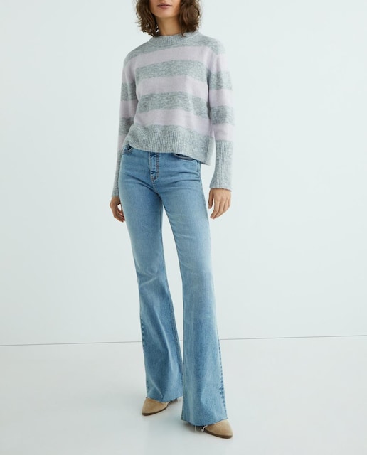 Imagen 0 de Jersey corto de mujer rayas con mohair