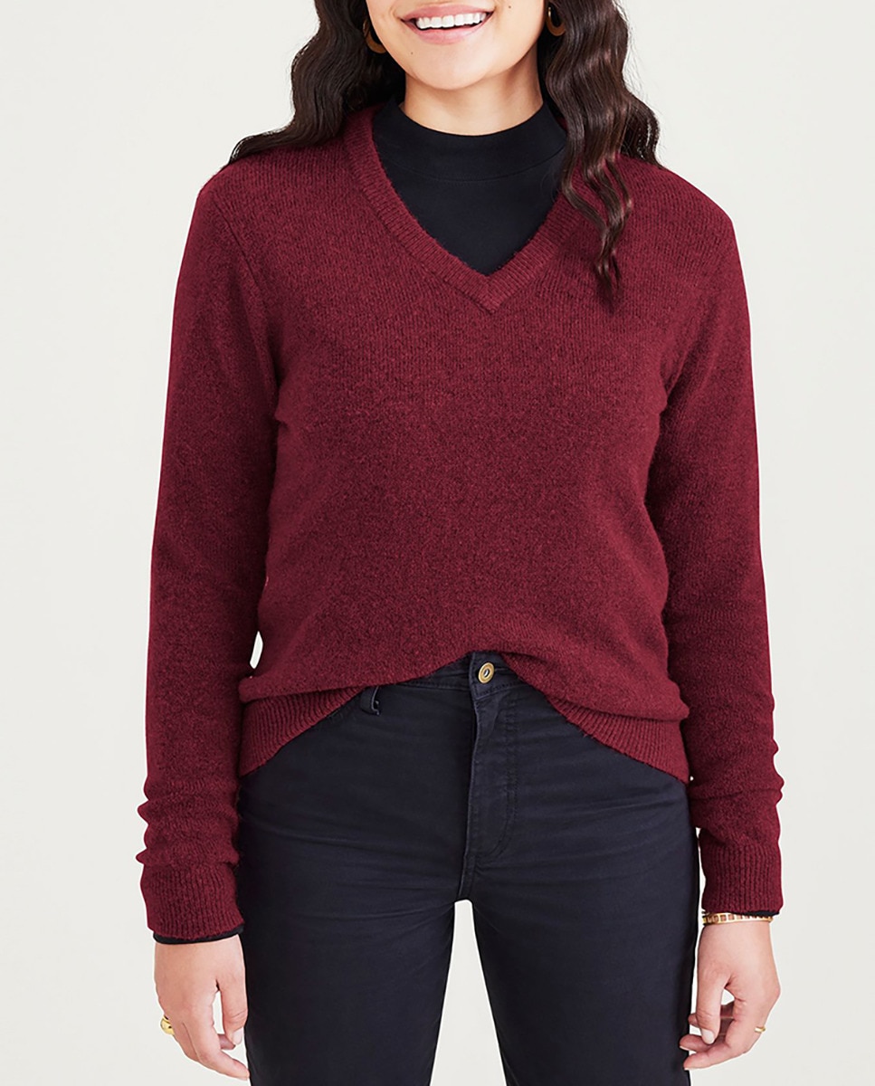 Imagen 0 de Jersey de mujer cuello pico con lana y alpaca