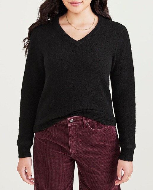 Imagen 0 de Jersey de mujer cuello pico con lana y alpaca
