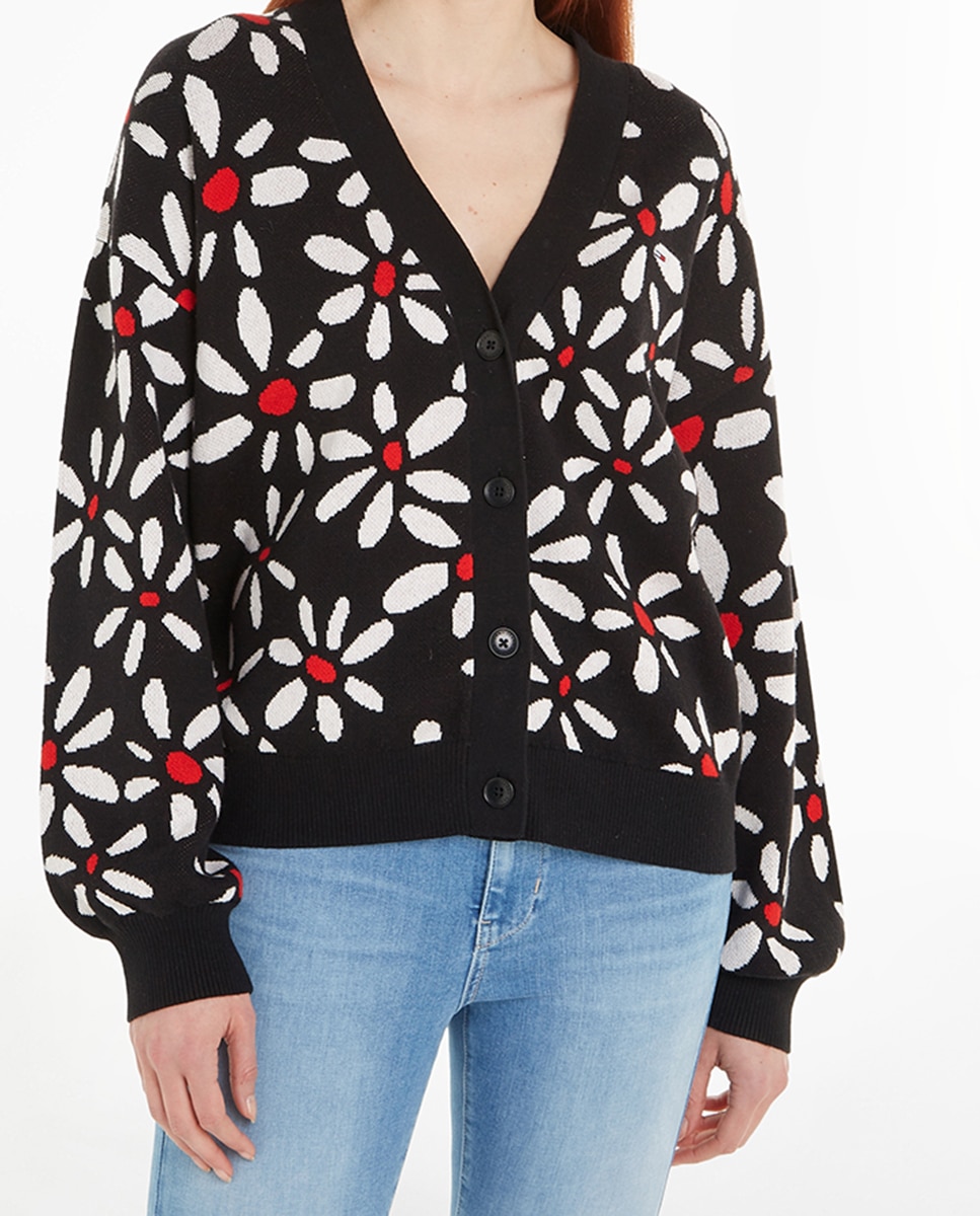 Imagen 0 de Cardigán de mujer con estampado floral y cuello en v