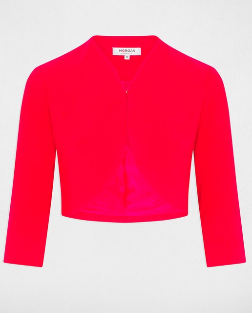 Chaqueta recta con manga 3/4 de mujer.