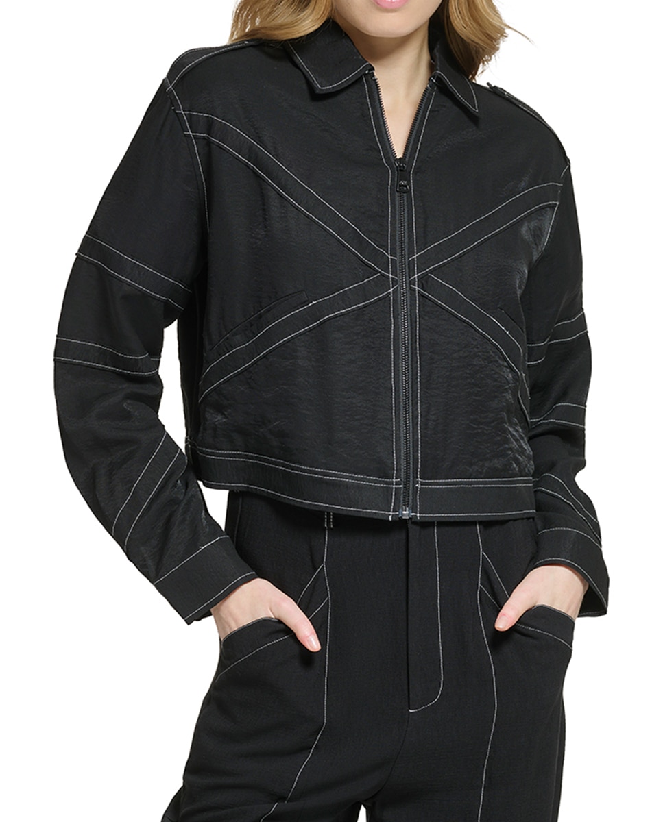 Imagen 0 de Chaqueta de mujer con cuello polo mangas largas