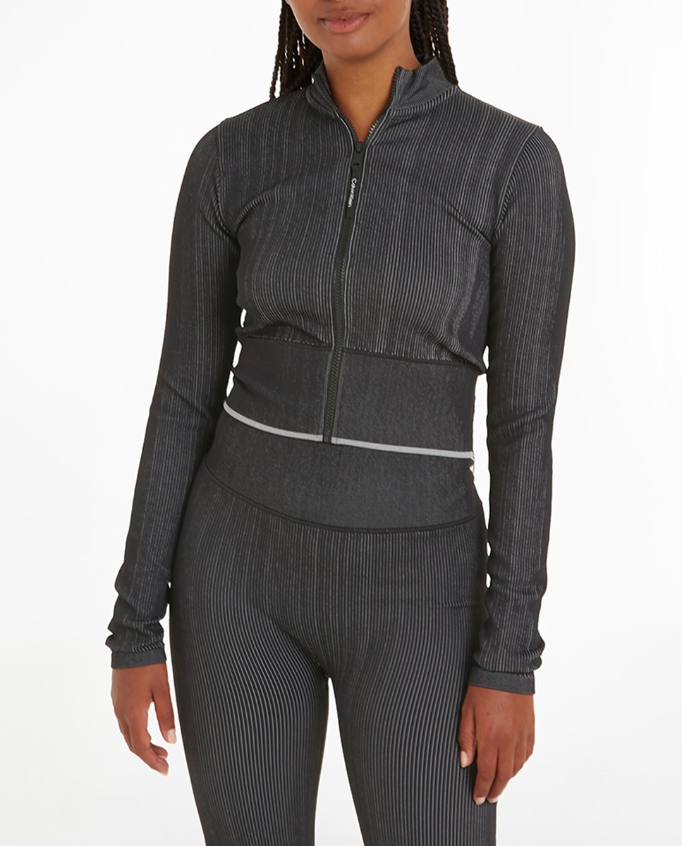 Imagen 0 de Chaqueta cropped con cierre cremallera