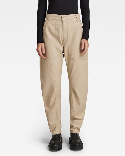Imagen 0 de Pantalones 3D Fatigue de mujer con corte boyfriend que se estrecha hacia el tobillo