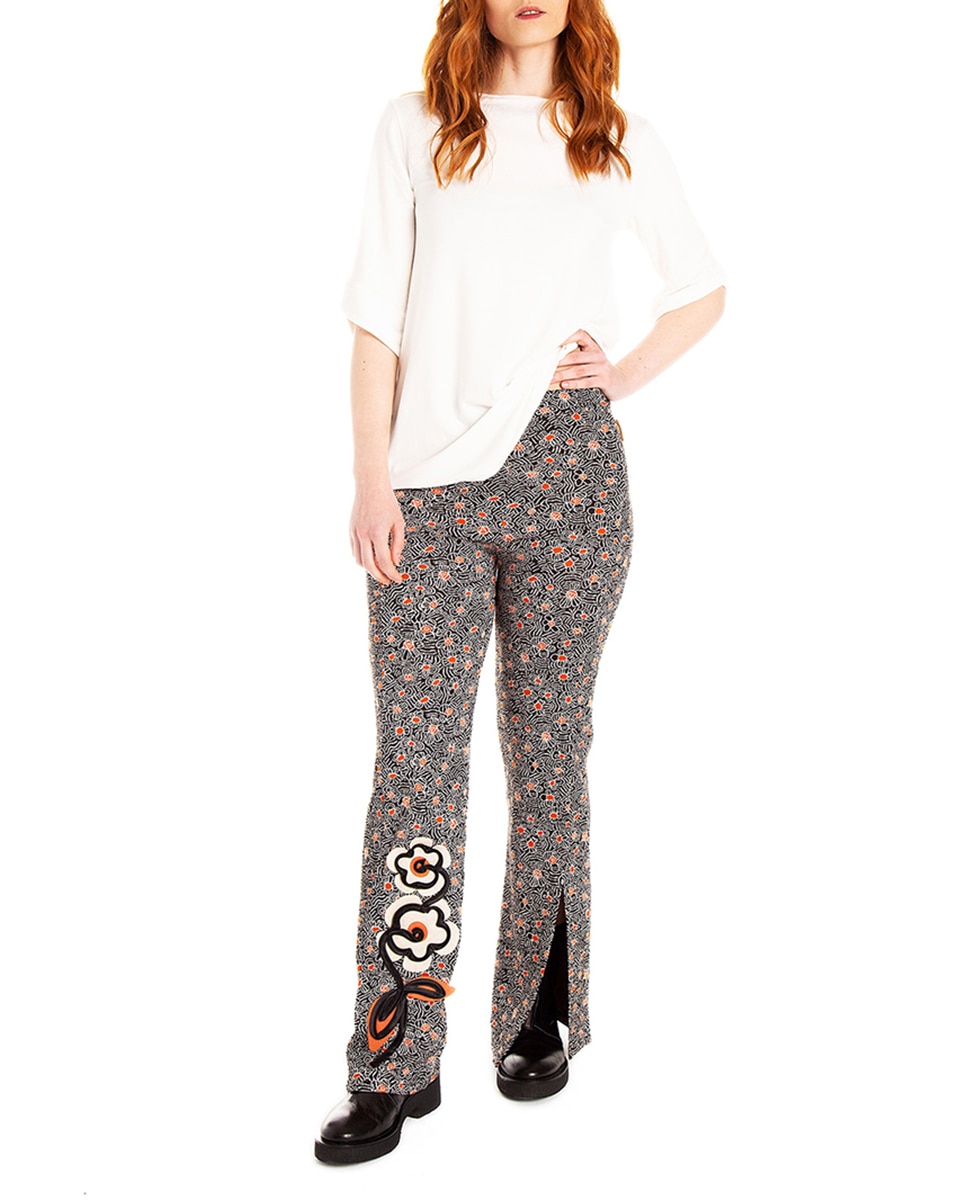 Pantalón de mujer en jacquard con cinturilla elástica — oferta en Primeriti