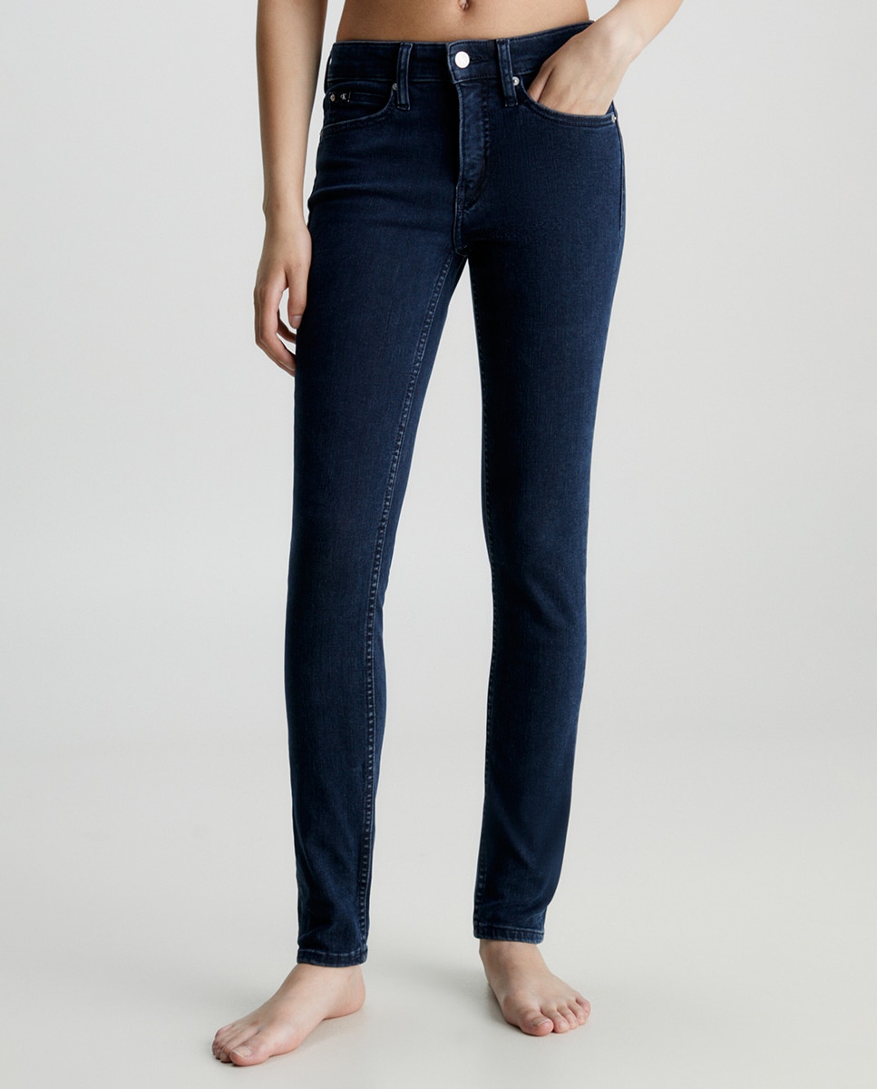Imagen 0 de Vaquero mujer skinny cintura media denim oscuro