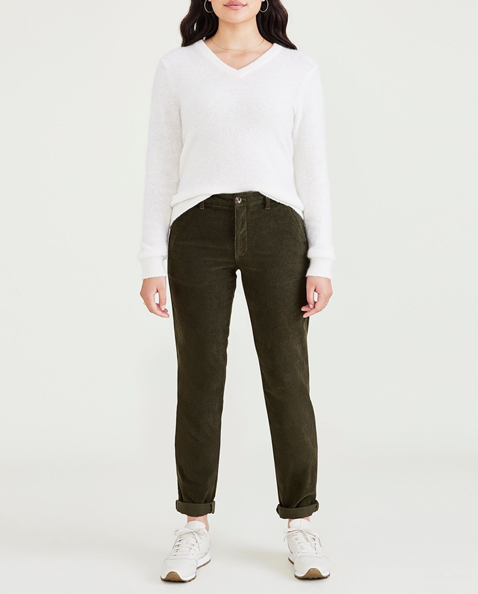 Imagen 0 de Pantalón chino de mujer slim de pana