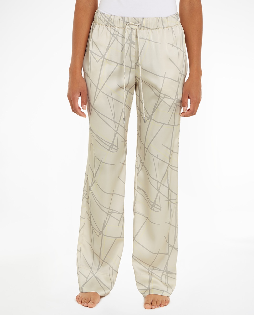 Imagen 0 de Pantalón recto satinado estampado